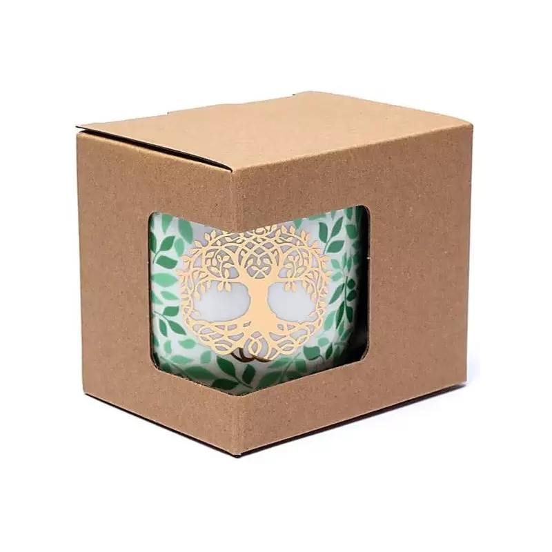 Mug à infusion en porcelaine Arbre de Vie + filtre en inox