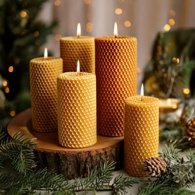 Bougie en cire d'abeille - sans huile essentielle - Made in France
