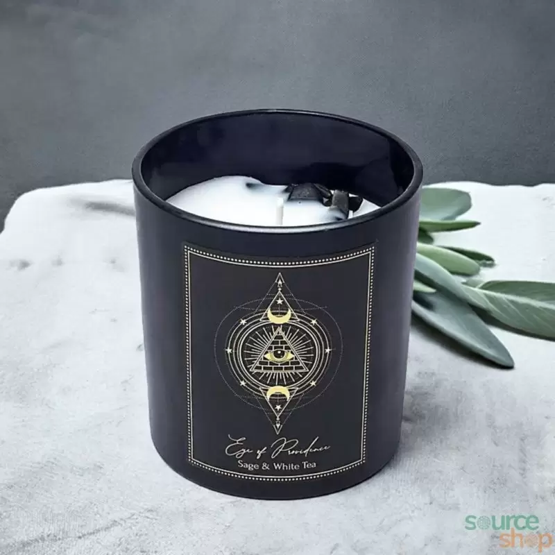 Bougie Sauge, Thé blanc & Obsidienne noire - Eye of Providence - PureWorks