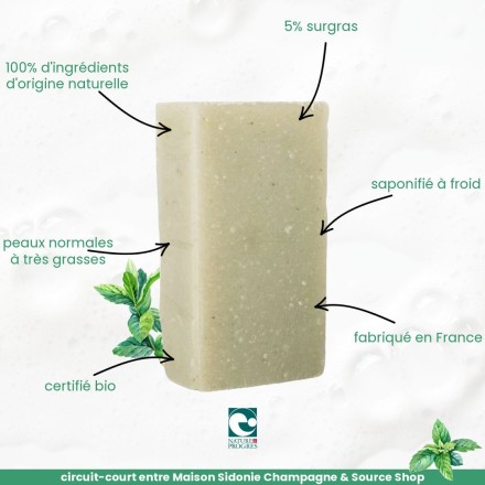 Savon BIO à la Menthe Poivrée - Maison Sidonie Champagne