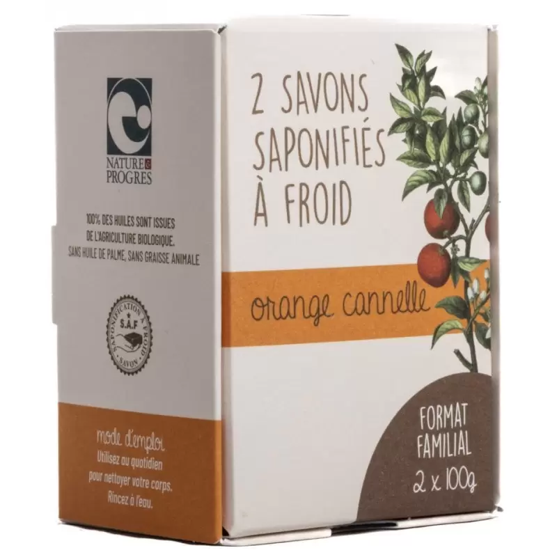 Savon BIO Orange & Cannelle - 200g - Maison Sidonie Champagne
