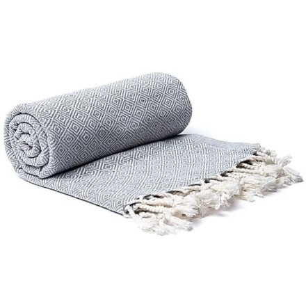 Serviette 100% coton gris - 190 x 90cm