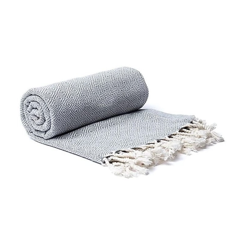 Serviette 100% coton gris - 190 x 90cm