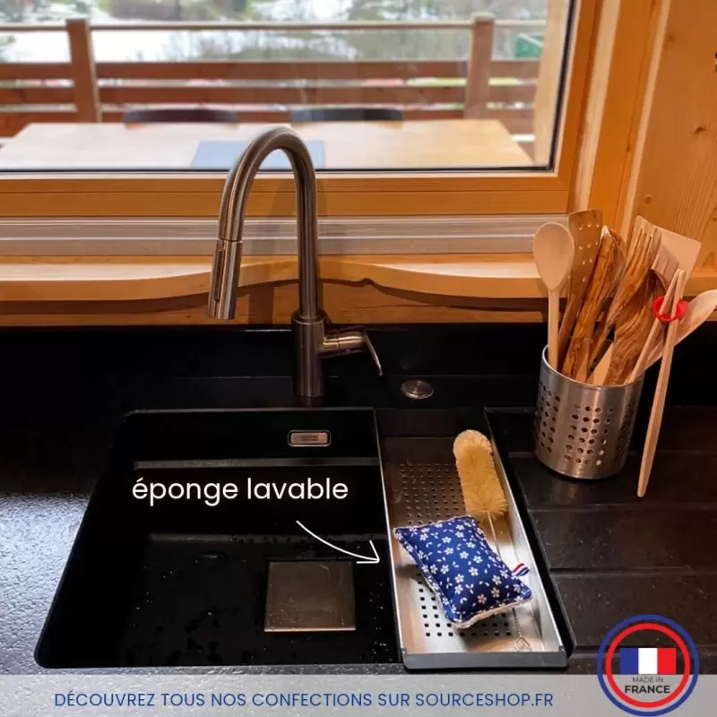 Eponge BIO essuyante lavable & réutilisable - Artisanale & Française