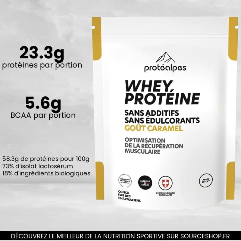 Whey Protéine Caramel - 750g - Protéalpes