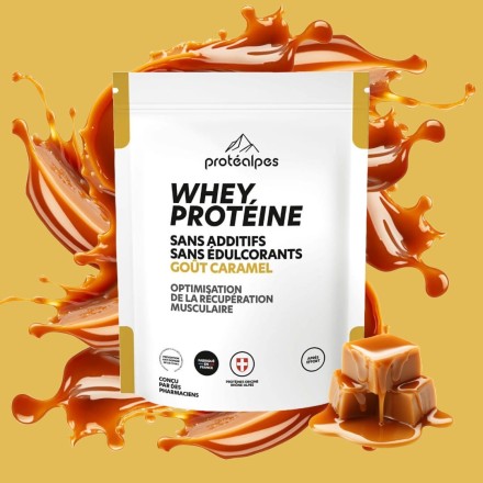 Whey Protéine Caramel - 750g - Protéalpes