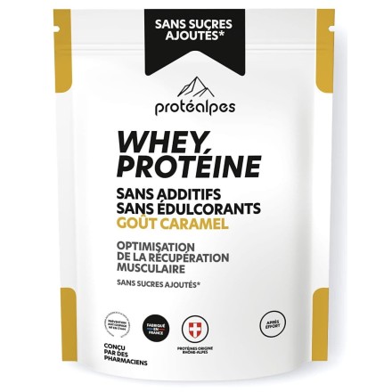 Whey Protéine Caramel - 750g - Sans Sucres Ajoutés - Protéalpes