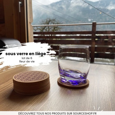 Lot de 6 Sous verres en liège Fleur de Vie