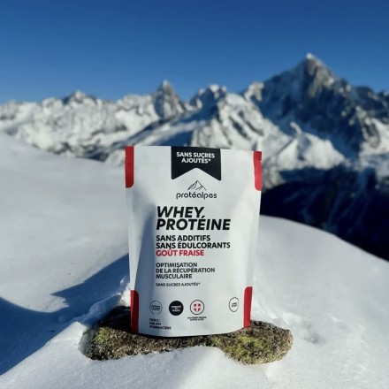 Whey Protéine Fraise - 750g - Sans Sucres Ajoutés | Protéalpes