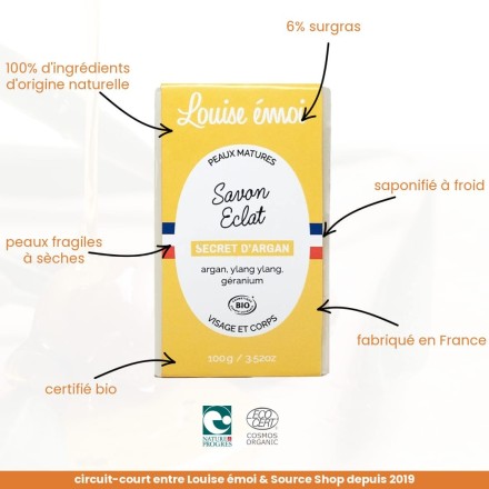Savon BIO à l'argan - Secret d'Argan - 100g - Louise émoi