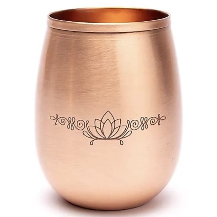Gobelet en cuivre pur poli - Lotus - 350ml