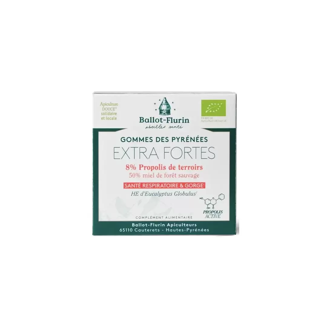 Gommes des Pyrénées Extra Fortes – Propolis & miel bio | Ballot-Flurin