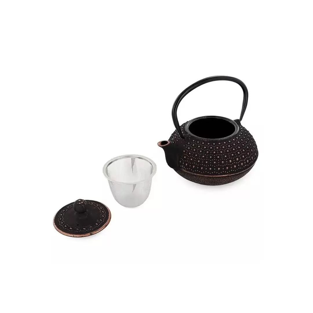 Théière en fonte Sui noire et dorée 0.8L – Aromandise