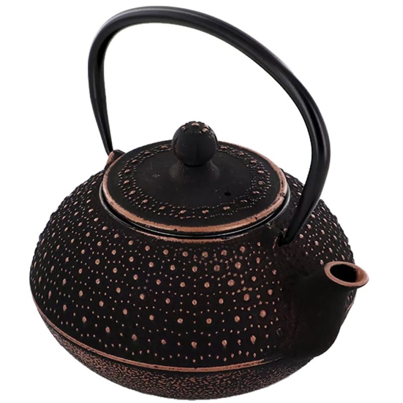 Théière en fonte Sui noire et dorée 0.8L – Aromandise