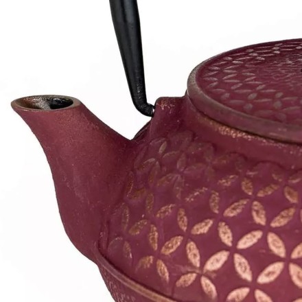 Théière Tsubaki en fonte rose vermillon 0.6L – Aromandise
