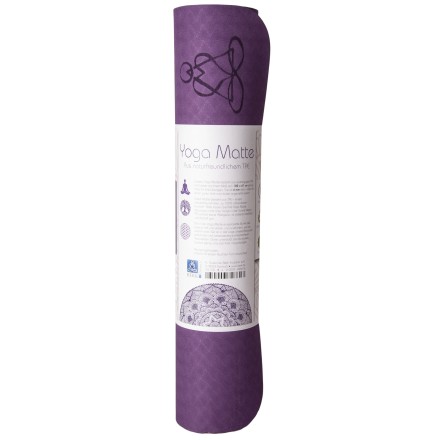 Tapis de yoga violet Fleur de Vie – Antidérapant & écologique