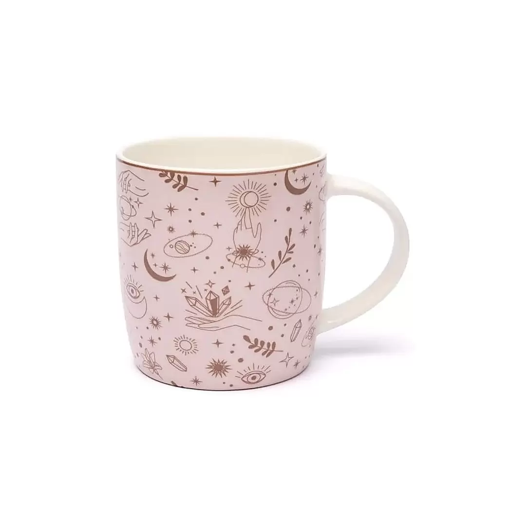 Mug à infusion Mystique Rose en porcelaine fine + filtre inox