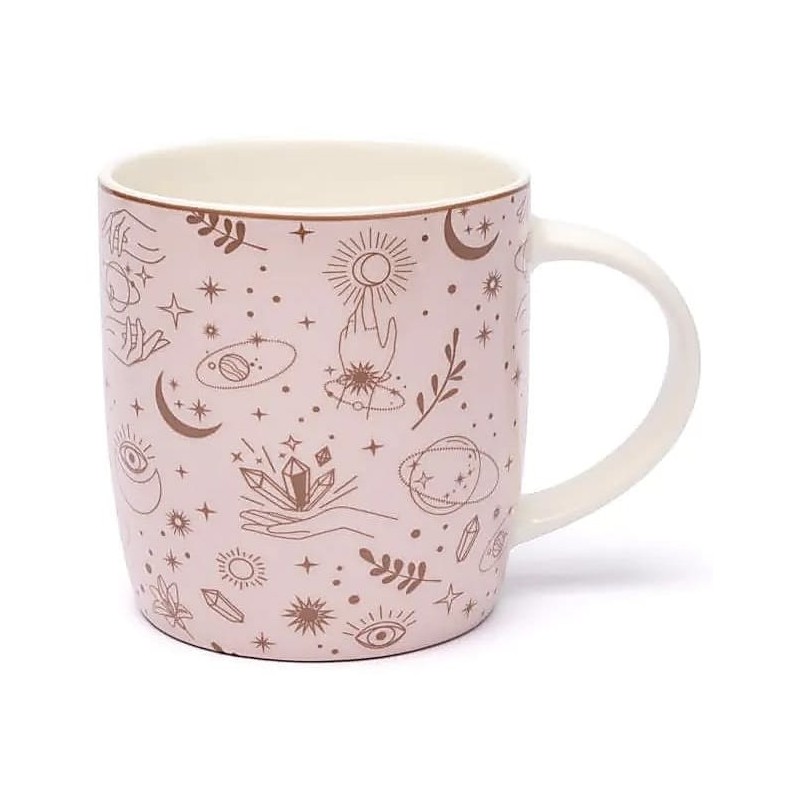 Mug à infusion Mystique Rose en porcelaine fine + filtre inox