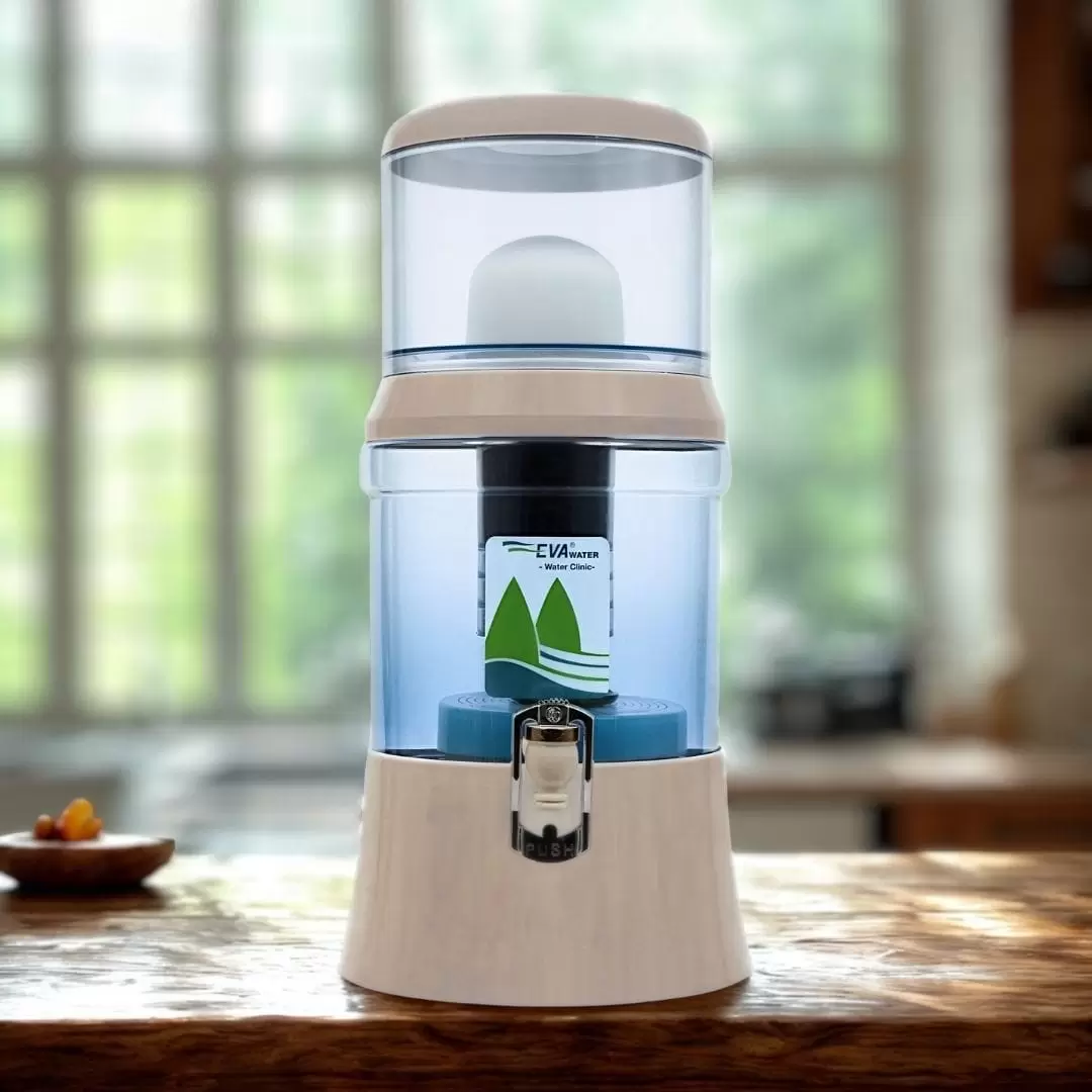 Fontaine EVA en verre - filtration extrême avec IRL et magnétisation