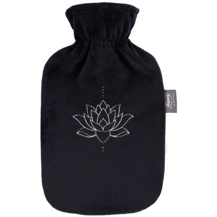 Bouillotte à eau Polaire noire Lotus 2L – Fabrication Allemande