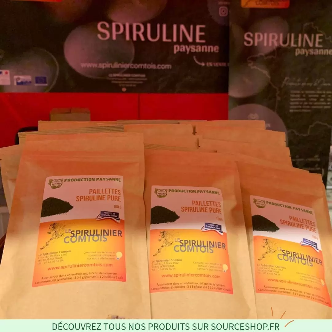 Spiruline pure Bio en paillettes du Jura - Production paysanne
