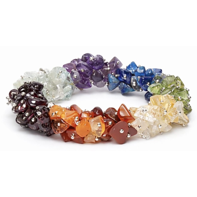 Bracelet baroque pierres 7 Chakras - Qualité AA