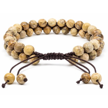 Bracelet double en pierre de Paysage réglable