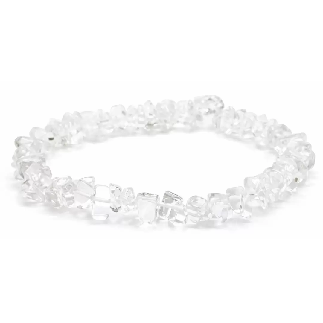 Bracelet chips Cristal de roche baroque - Qualité A