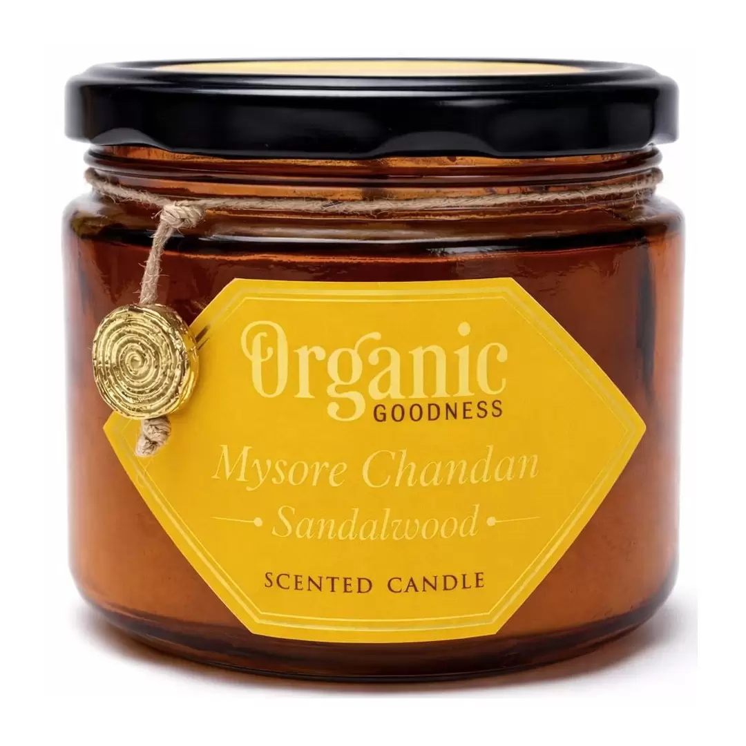 Bougie parfumée ayurvédique Bois de Santal - 200g - Organic Goodness