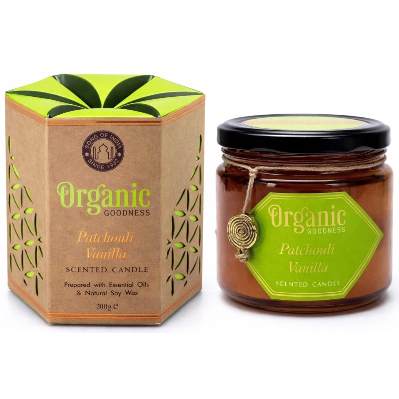 Bougie ayurvédique Patchouli Vanille - végétale - Organic Goodness
