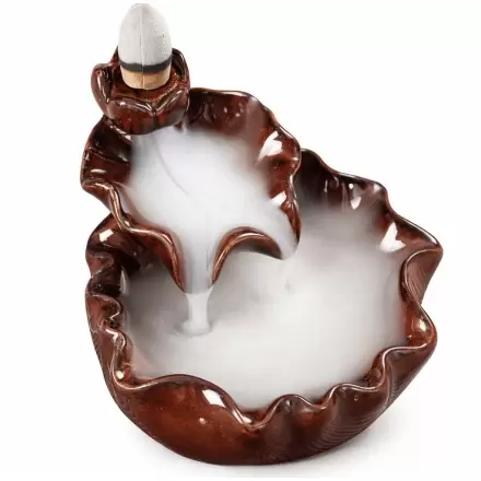Brûle encens à refoulement Lotus rouge en céramique - Backflow