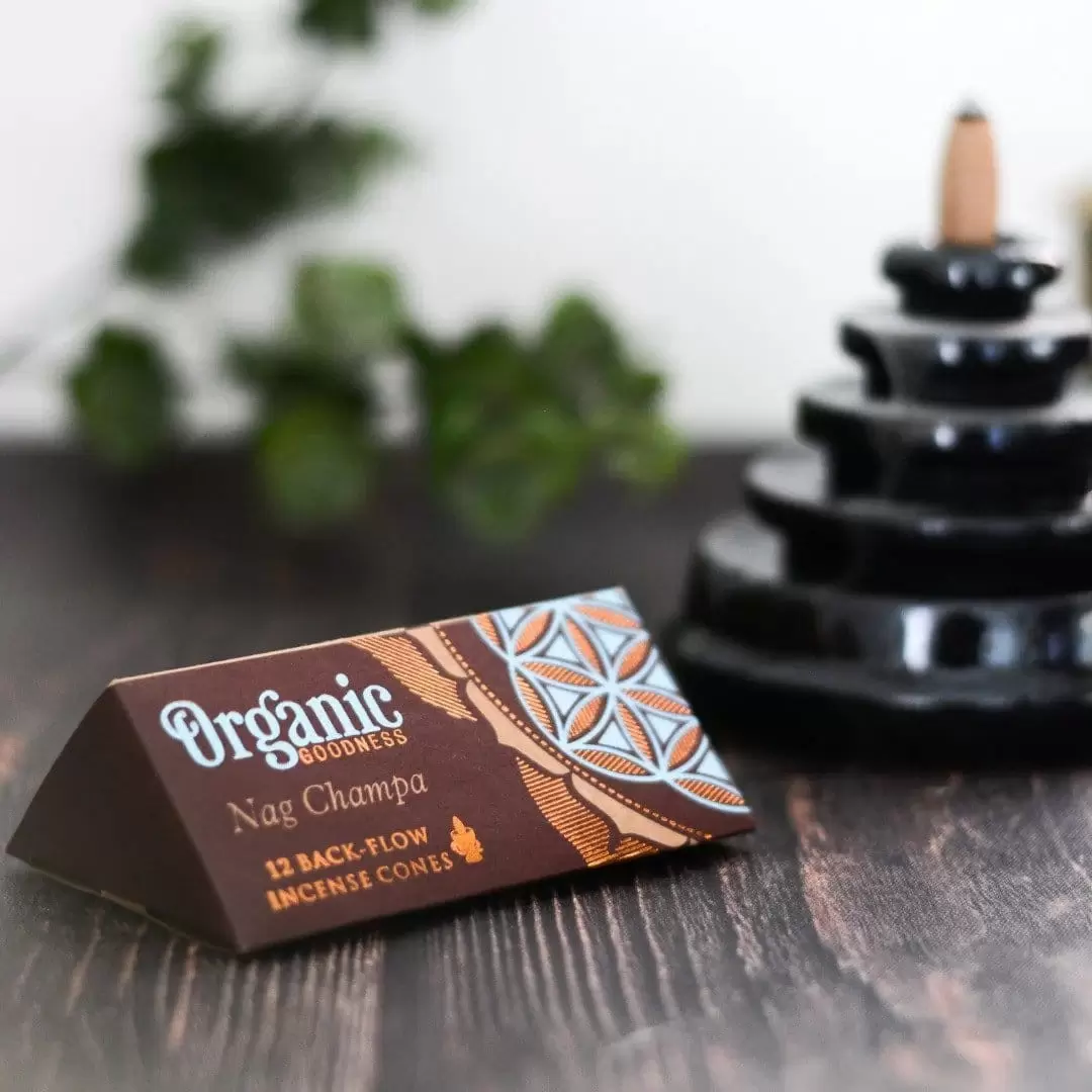 Cônes d'encens à refoulement Nag Champa backflow - Organic Goodness