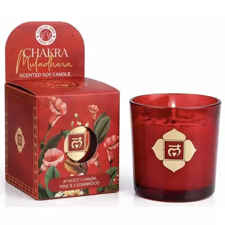 Bougie Pin, Cèdre & Jaspe Rouge – 1er chakra Muladhara - Song of India
