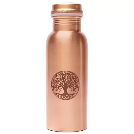 Gourde en cuivre pur Arbre de Vie – Bouteille ayurvédique 500ml