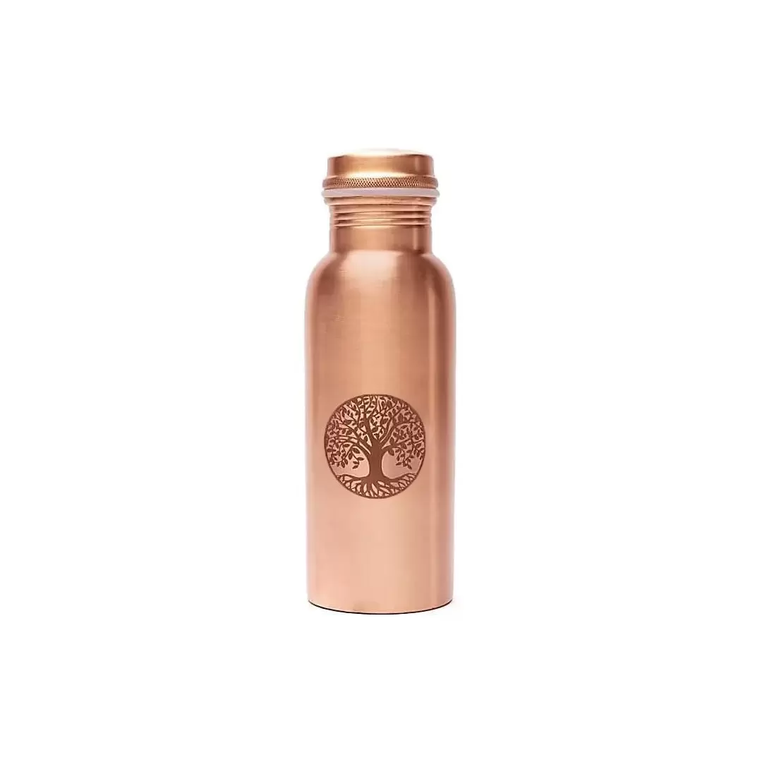 Gourde en cuivre pur Arbre de Vie – Bouteille ayurvédique 500ml