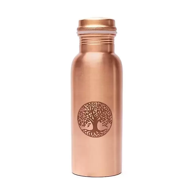 Gourde en cuivre pur Arbre de Vie – Bouteille ayurvédique 500ml