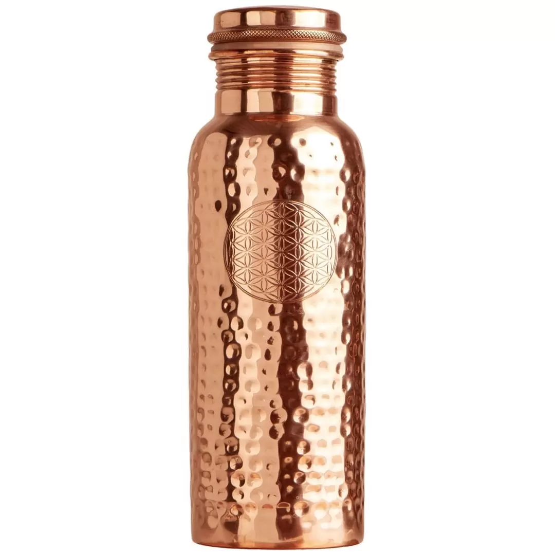 Gourde en cuivre Fleur de Vie gravée – 650 ml