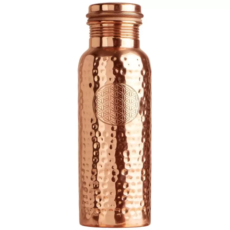 Gourde en cuivre Fleur de Vie gravée – 650 ml