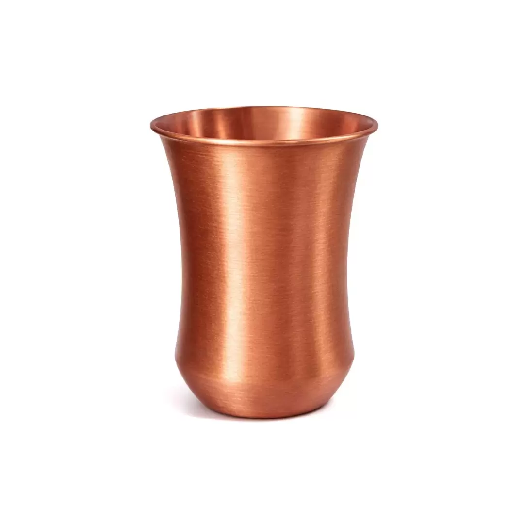 Verre cuivre courbé 300ml – Gobelet ayurvédique poli mat