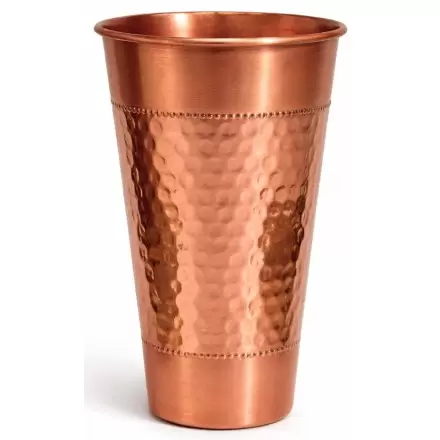 Verre cuivre martelé bande centrale 400ml – Gobelet ayurvédique