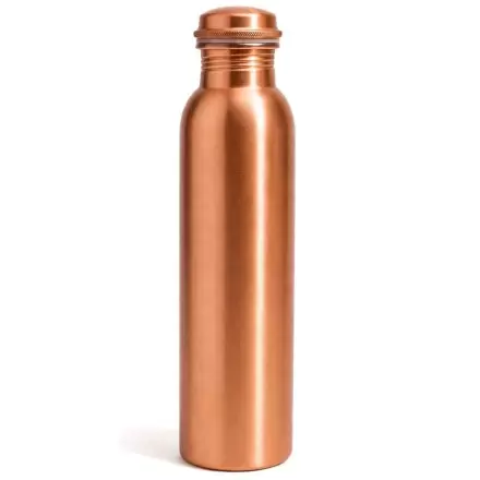 Gourde en cuivre pur lisse 950ml - bouteille cuivre ayurvedique minimaliste