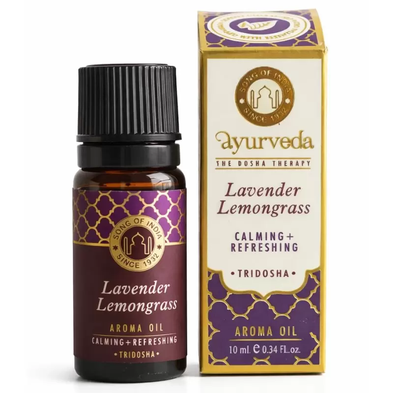 Huile aromatique Lavande & Citronnelle Tridosha 10ml – Ayurveda | Song of India