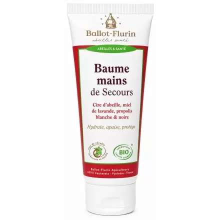 Baume mains de Secours bio au miel & propolis - 75ml | Ballot-Flurin
