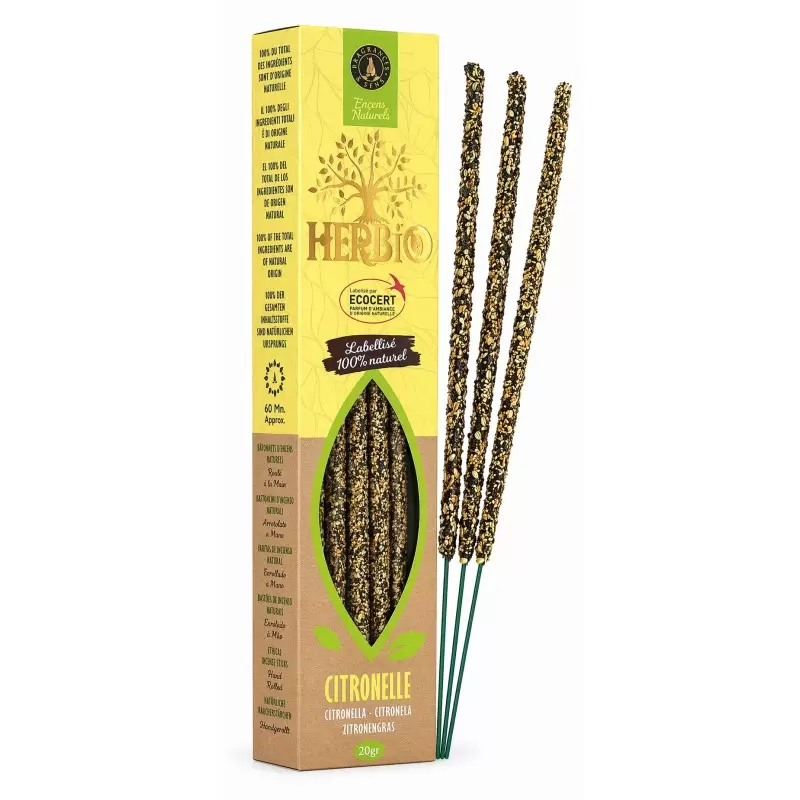 Encens Herbio Citronnelle – Encens naturel smudge certifié Ecocert