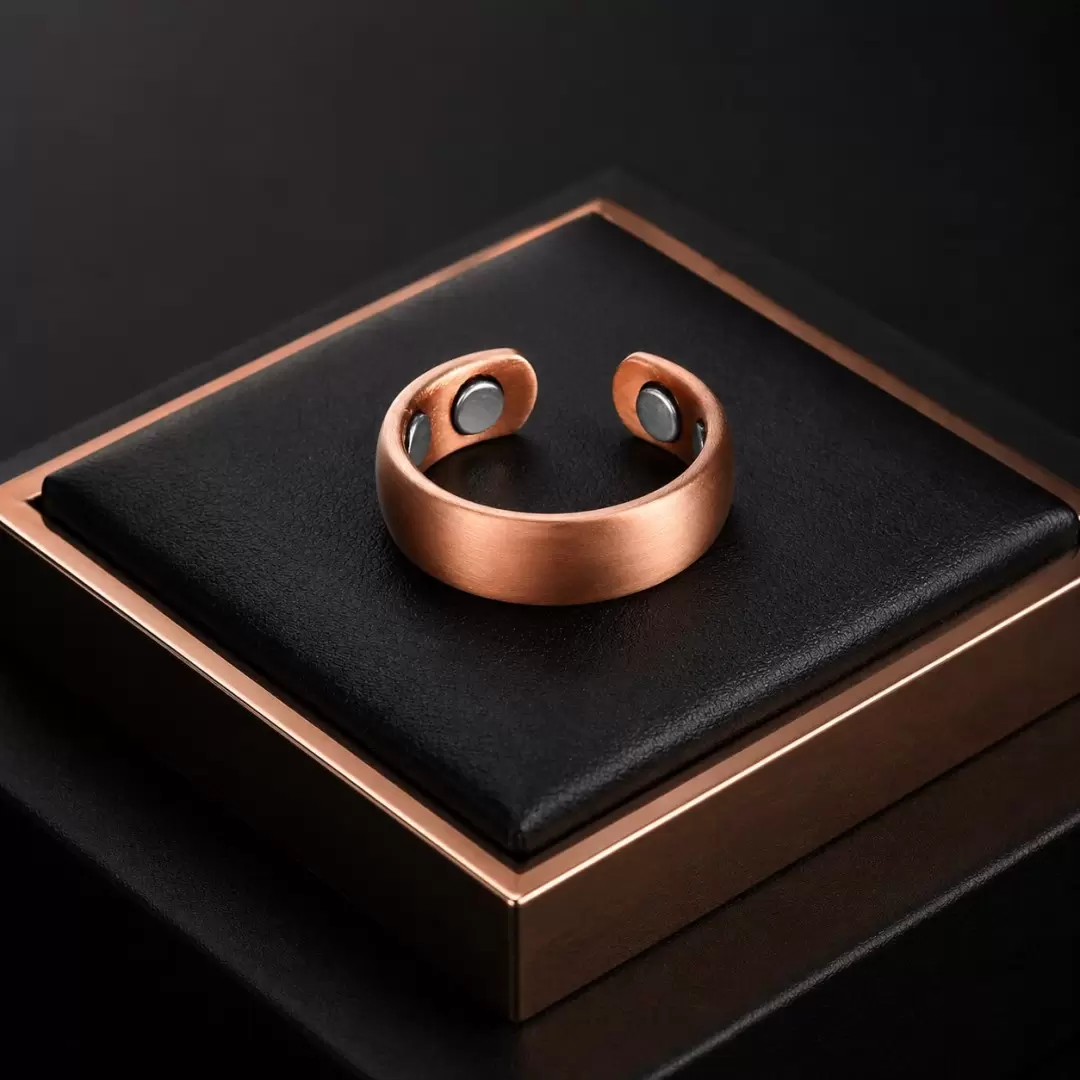 Bague en cuivre magnétique réglable – cuivre pur & 4 aimants néodyme