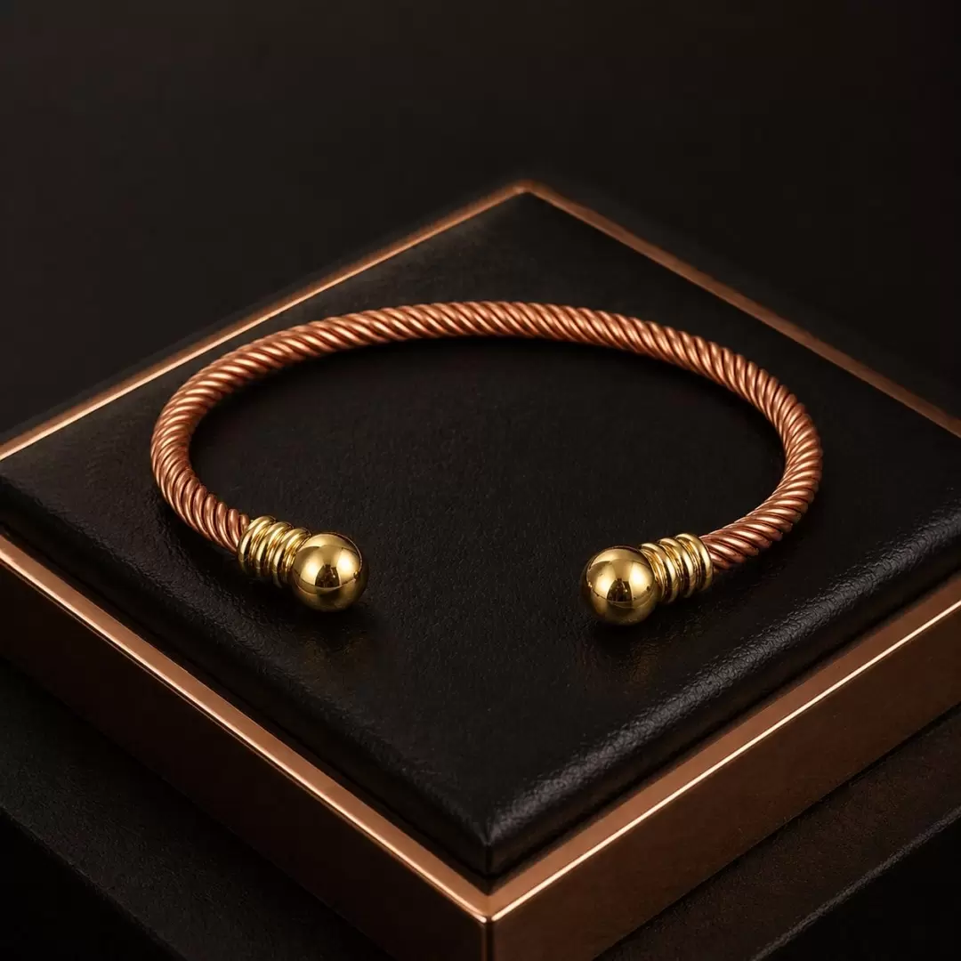 Bracelet cuivre tressé réglable – finition laiton | Source Shop