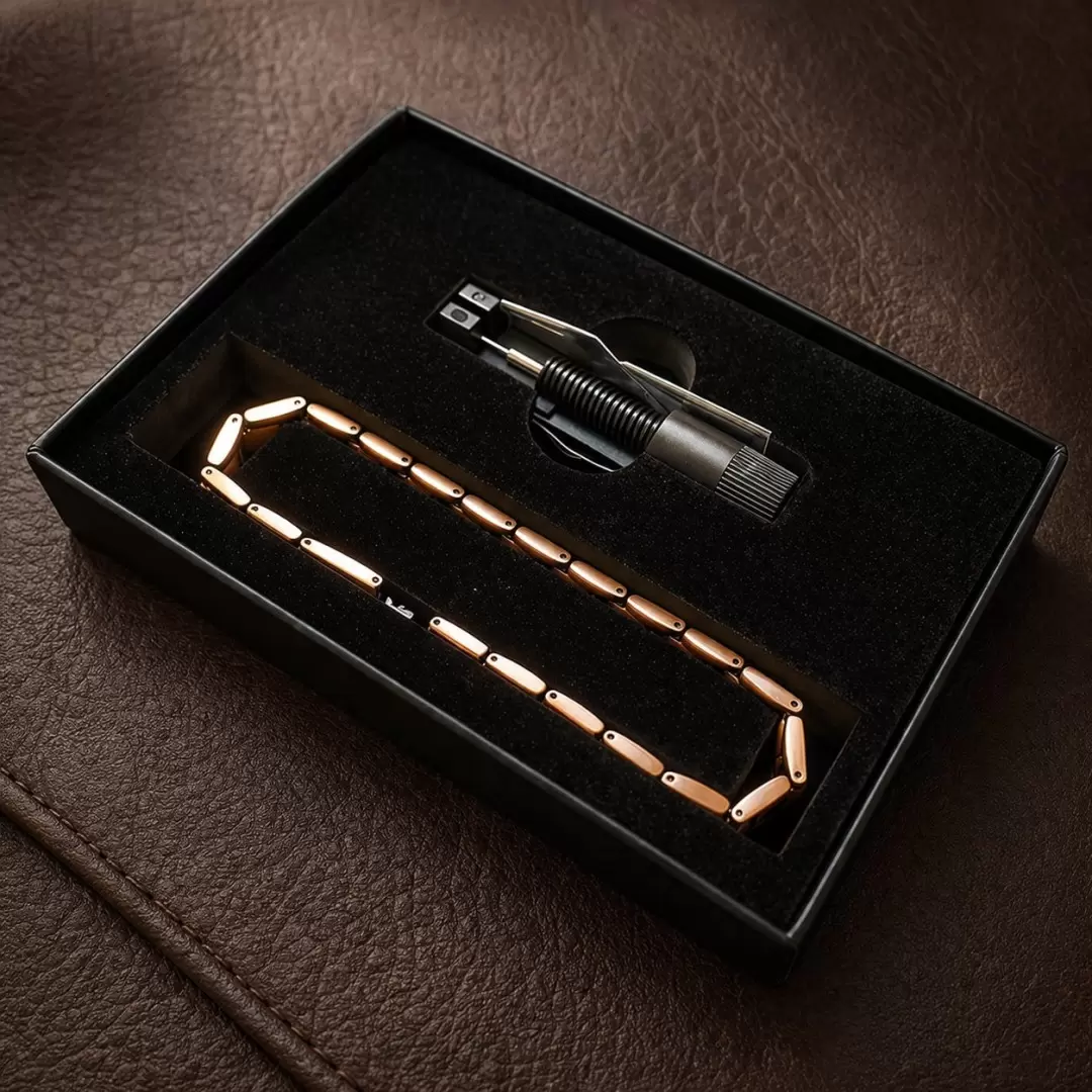 Bracelet cuivre magnétique large – cuivre pur et 22 aimants néodyme