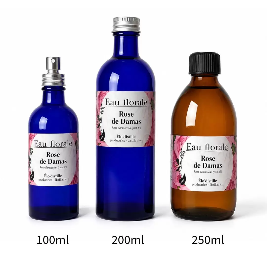 Hydrolat de Rose de Damas Bio de l'Aveyron - Qualité alimentaire - Élo'Distille