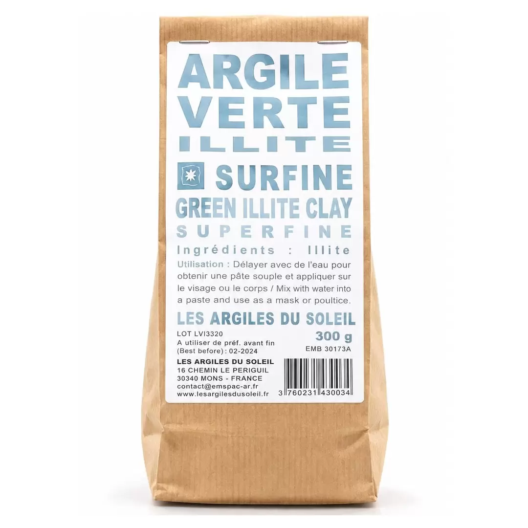 Argile Verte illite - Surfine - Les Argiles du Soleil