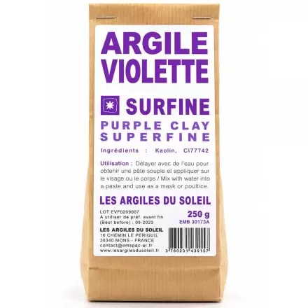 Argile violette surfine - Les Argiles du Soleil